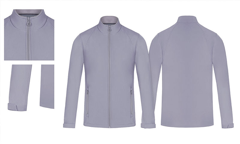 Softshell-Jacke in der Farbe Silbergrau von der Stickerei Stoiber.